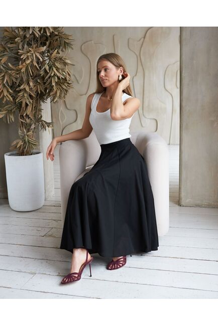 Юбка чёрная из хлопка Y265806 от  