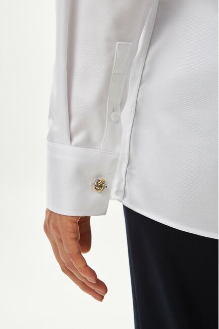 Женская рубашка белая оверсайз из хлопка 9035 от byME 