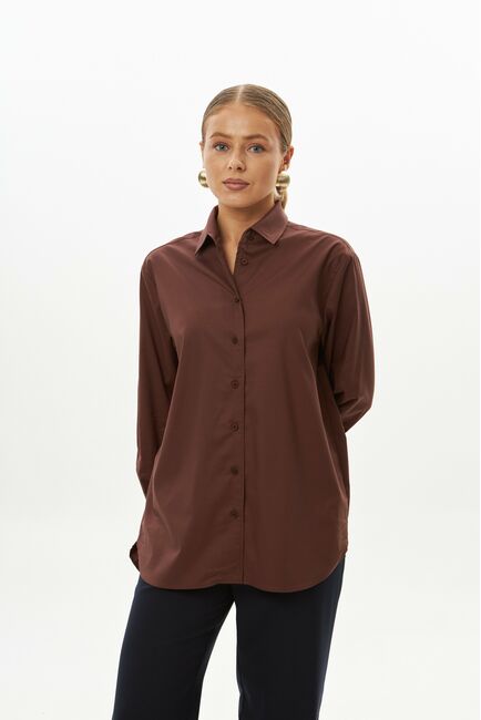 Женская рубашка коричневая -9037 от byME 