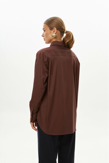 Женская рубашка коричневая -9037 от byME 