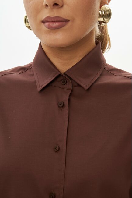 Женская рубашка коричневая -9037 от byME 