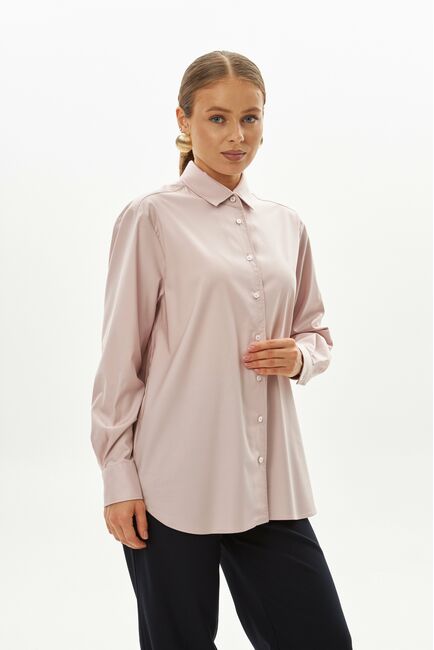 Женская рубашка в пудровом цвете-9038 от byME 
