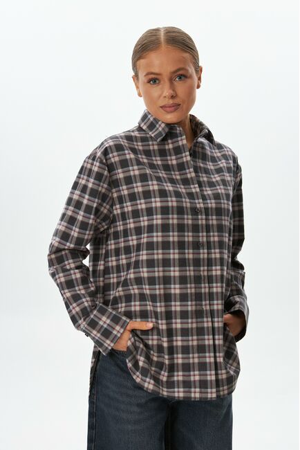 Женская рубашка фланелевая из хлопка в клетку -9051 от byME 