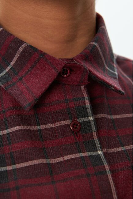 Женская рубашка фланелевая  красная в клетку из хлопка-9052 от byME 