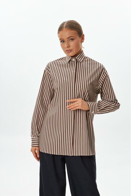 Рубашка из хлопка в полоску  9057 от byME 