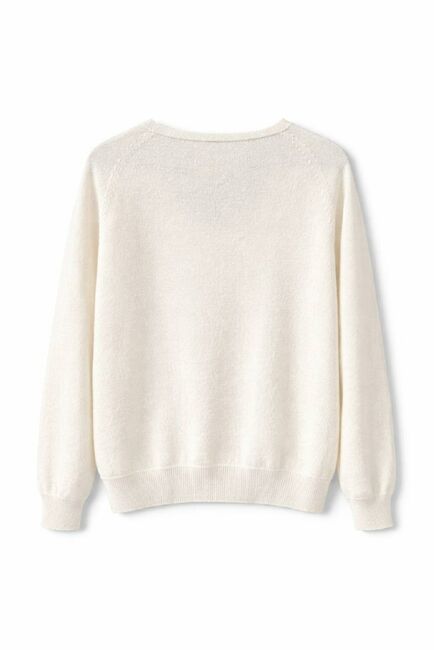 Джемпер с V-образным вырезом из кашемира белый-82047 от byME 