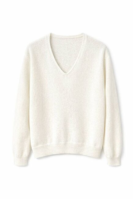 Джемпер с V-образным вырезом из кашемира белый-82047 от byME 