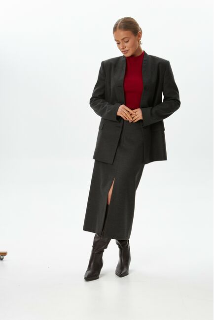 Юбка с разрезом спереди графит с добавлением шерсти SK4-1006 от byME 