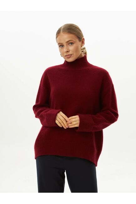 Свитер из шерсти с ангорой вишневый от byME 