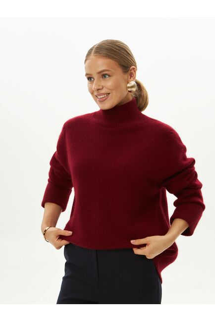 Свитер из шерсти с ангорой вишневый от byME 