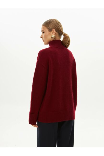 Свитер из шерсти с ангорой вишневый от byME 