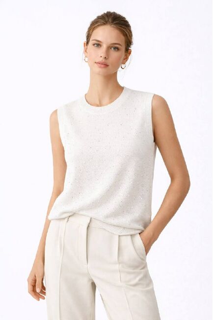 Топ молочный из вискозы-ZJ3510-white от byME 