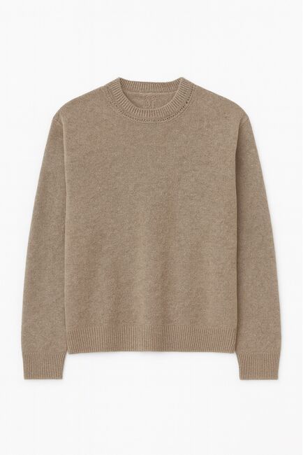 Джемпер из кашемира и шёлка цвета кофе с молоком - 8299-coffee от byME 