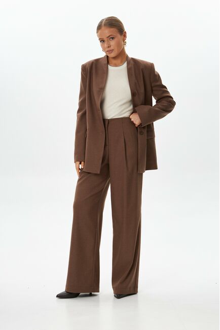 Женские брюки с добавлением шерсти с защипами капучино TR17-1000 от ByME 