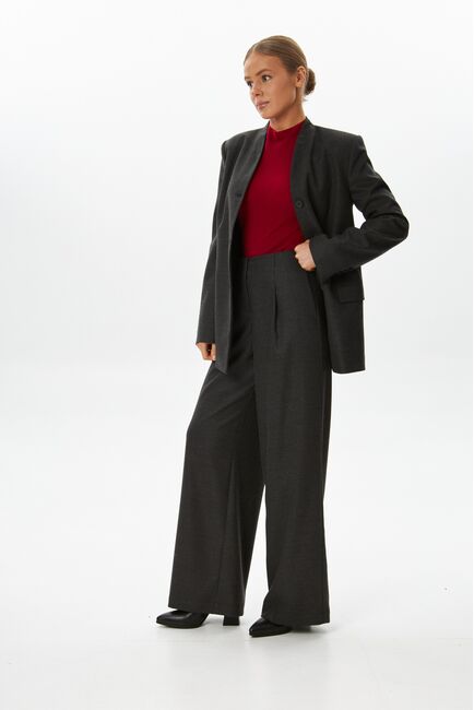 Женские брюки с добавлением шерсти  с защипами графит TR17-1001 от byME 