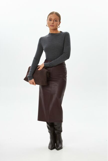 Юбка из экокожи цвета бордо SK-035018-1 от byME 