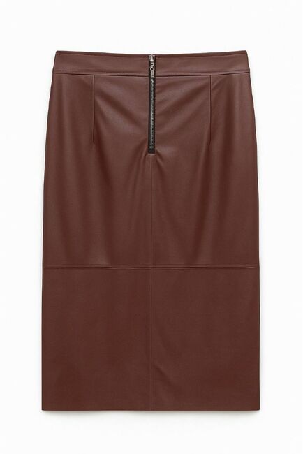 Юбка из экокожи цвета бордо SK-035018-1 от byME 