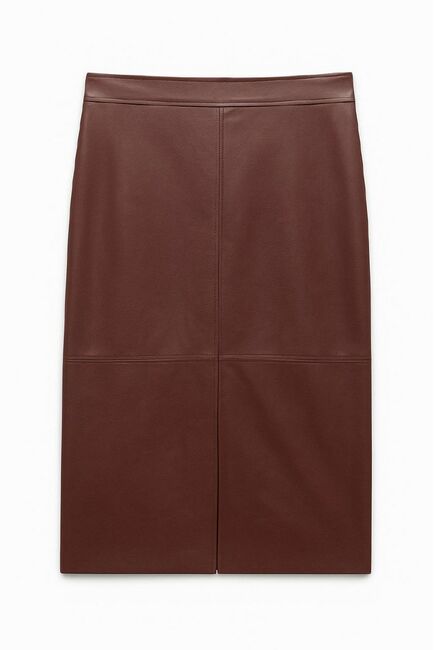 Юбка из экокожи цвета бордо SK-035018-1 от byME 