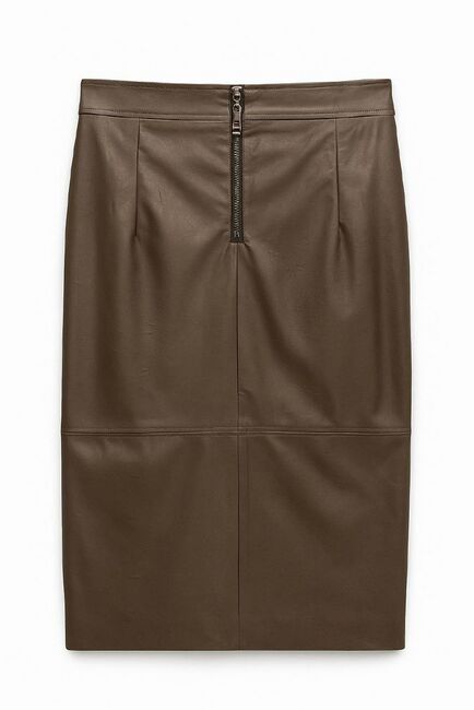 Юбка из экокожи коричневая SK-035018-2 от byME 