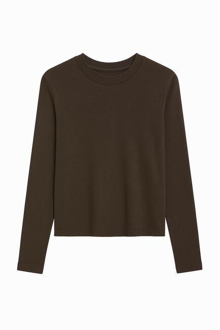 Лонгслив из хлопка в коричневом цвете-MS5215 от byME 