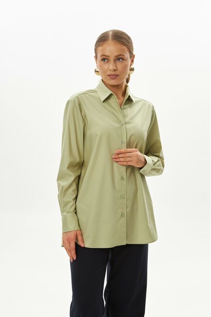 Женская рубашка зеленая-9039 от ByME 