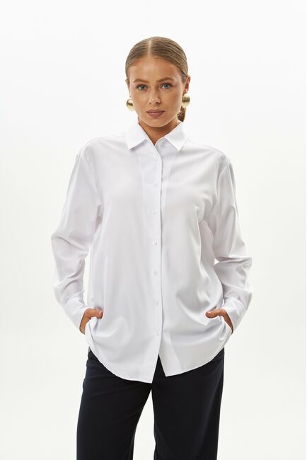 Женская рубашка белая из бамбука-9041 от byME 