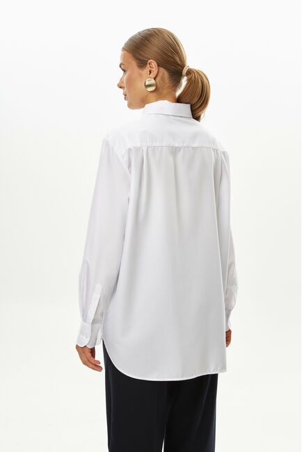 Женская рубашка белая из бамбука-9041 от byME 