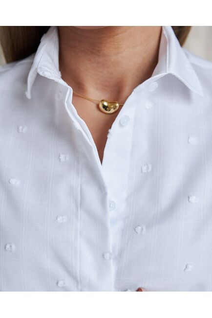 Женская рубашка белая из хлопка 9085 от byME 