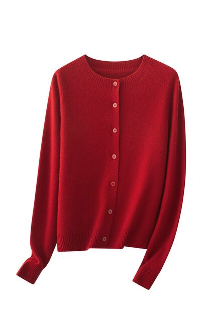 Кардиган красный из шерсти мериноса и кашемира-NZ9918-red от byME 