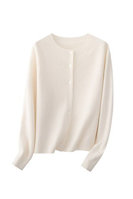 Кардиган белый из шерсти мериноса и кашемира-NZ9918-white от ByME 