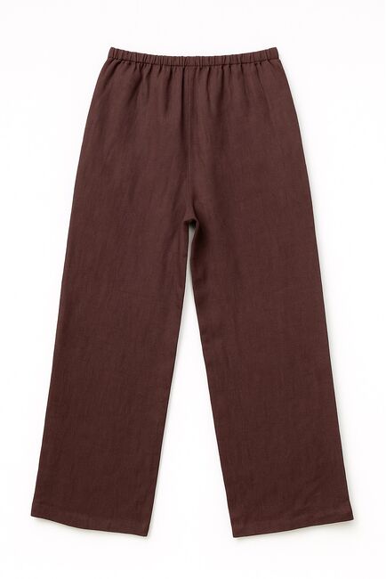 Женские брюки изо льна коричневые-135010 от  