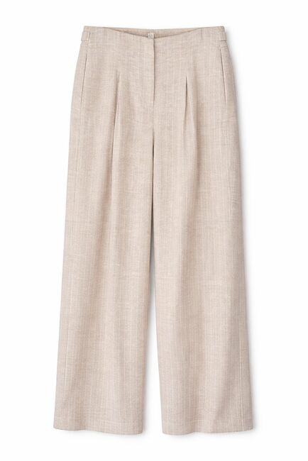 Брюки бежевые из льна и вискозы TR018-LN-2119 от byME 