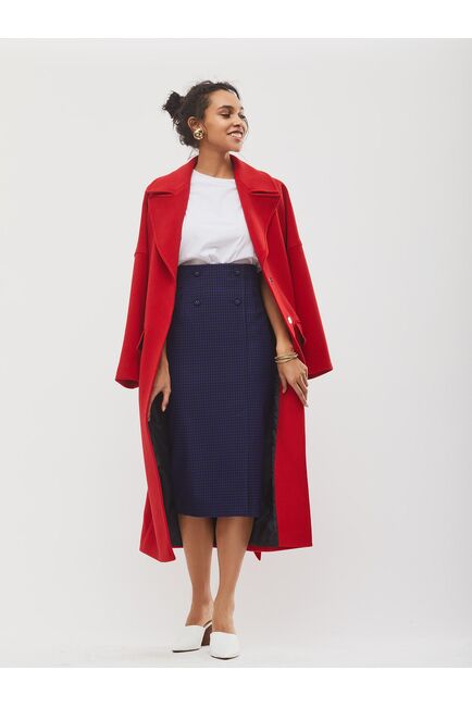 Юбка-карандаш миди с узором гусиная лапка от byME 