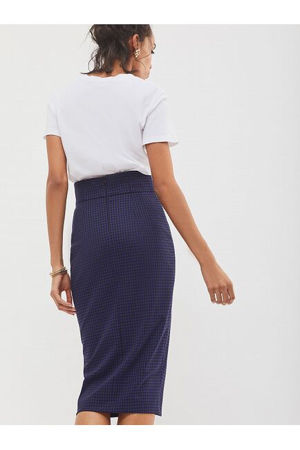 Юбка-карандаш миди с узором гусиная лапка от byME 