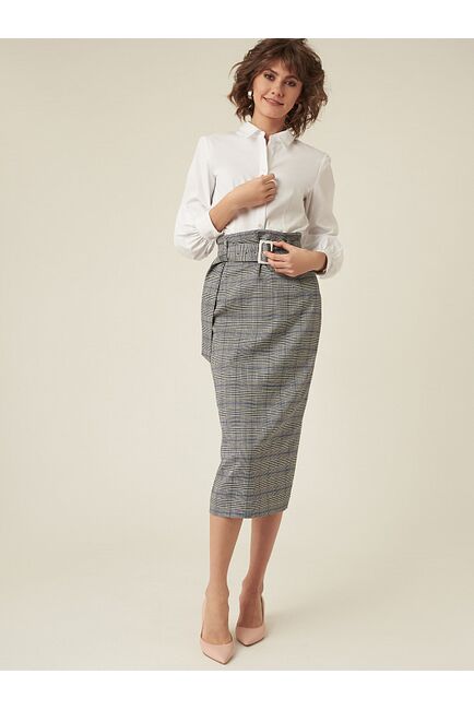 Юбка женская серая в клетку от byME 