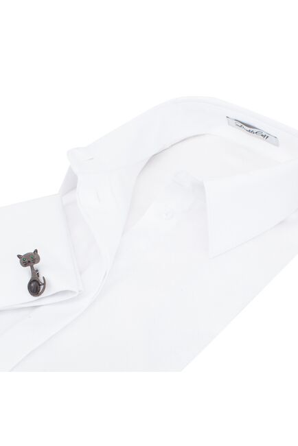 Женская рубашка под запонки белая - 7626 от DoubleCuff 