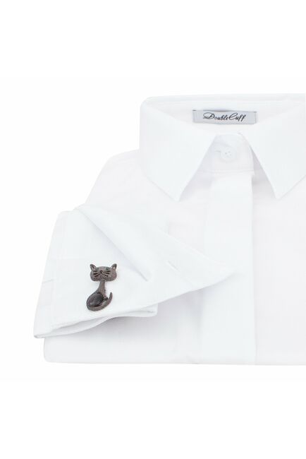 Женская рубашка под запонки белая - 7626 от DoubleCuff 