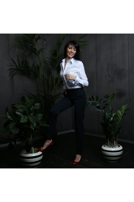 Женская рубашка под запонки белая - 7626 от DoubleCuff 