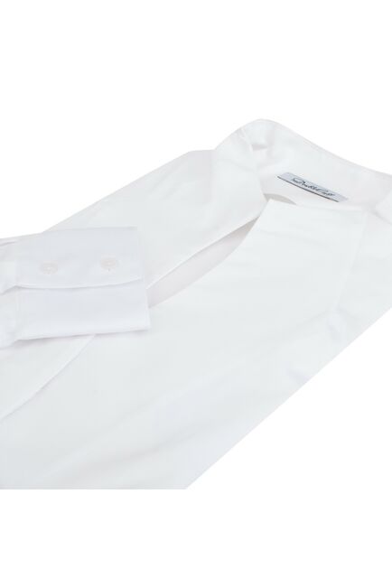Женская рубашка под пуговицы белая воротник стойка - 7625 от DoubleCuff 