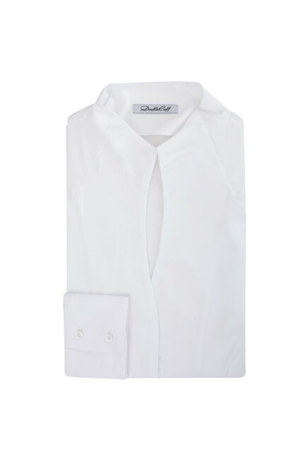 Женская рубашка под пуговицы белая воротник стойка - 7625 от DoubleCuff 