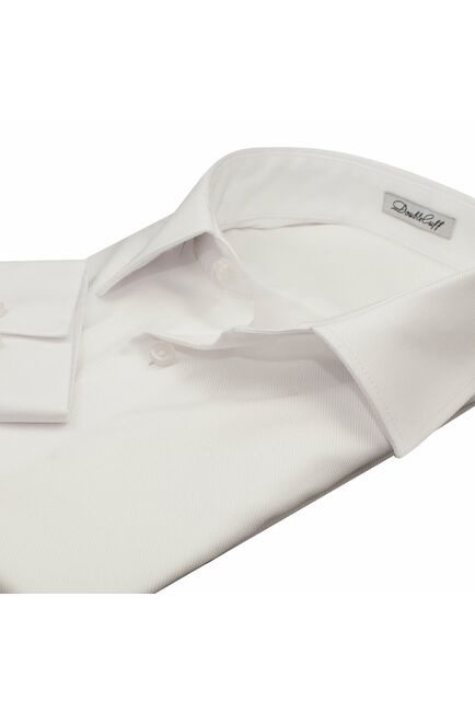 Мужская рубашка под пуговицы белая - 7490 от DoubleCuff 