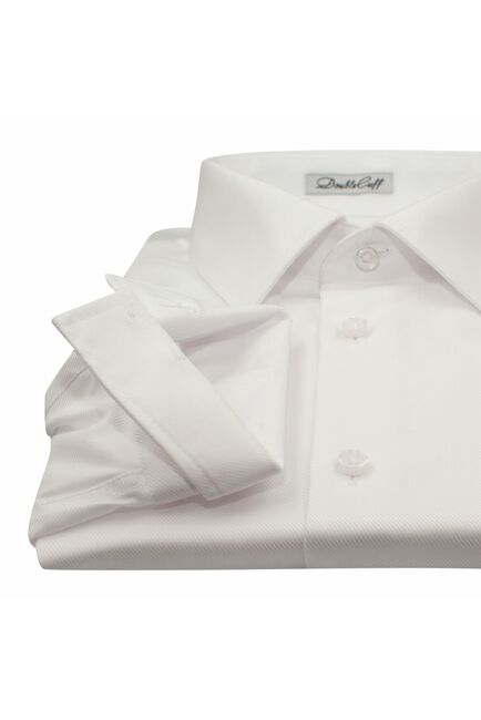 Мужская рубашка под пуговицы белая - 7490 от DoubleCuff 