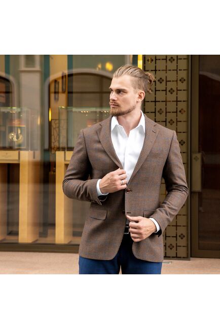 Мужская рубашка под пуговицы белая - 7490 от DoubleCuff 