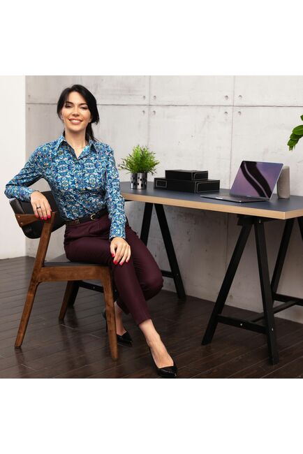 Женская рубашка манжет под пуговицы полуприталенного силуэта-7659 от DoubleCuff 