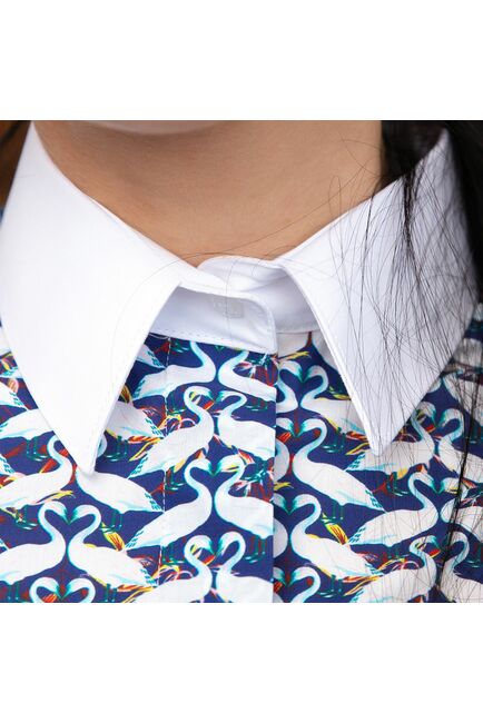 Под пуговицы с супатной застежкой белый воротник и манжеты  -7660 от DoubleCuff 