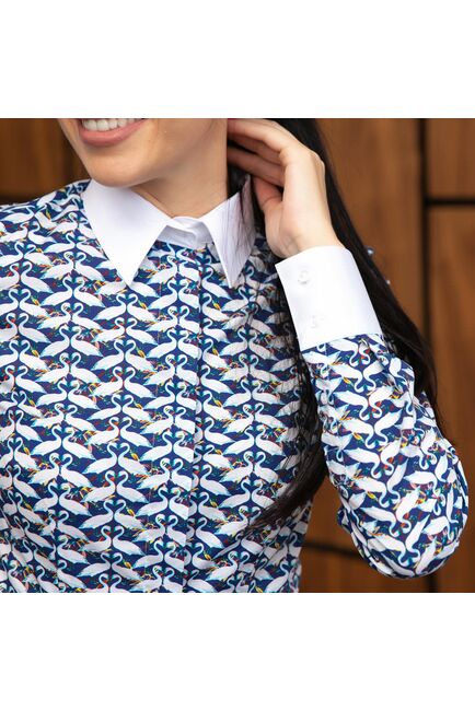 Под пуговицы с супатной застежкой белый воротник и манжеты  -7660 от DoubleCuff 