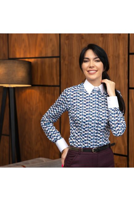 Под пуговицы с супатной застежкой белый воротник и манжеты  -7660 от DoubleCuff 