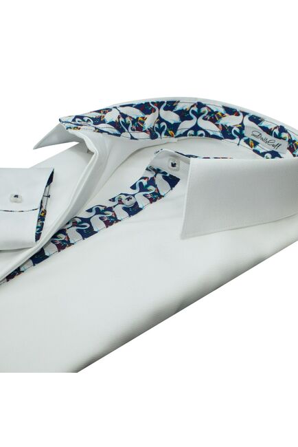 Женская рубашка  под пуговицы с супатной застежкой-7656 от DoubleCuff 