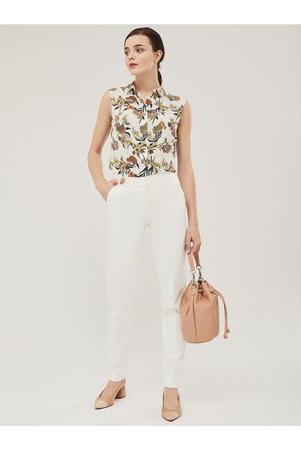 Брюки из хлопка экрю от  