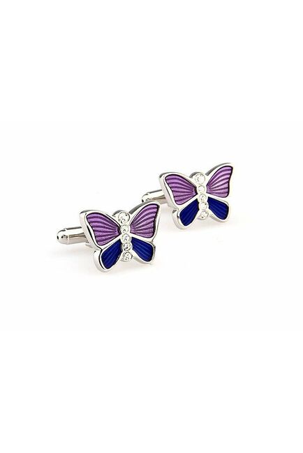 Запонки бабочка сине-фиолетовая - 61589 от  